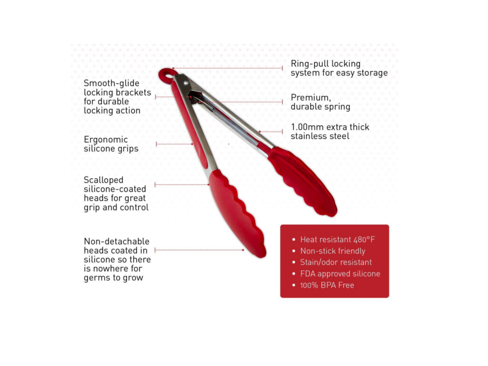 SILICONE TONGS (2 PACK)