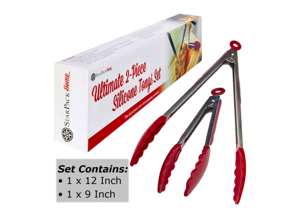 SILICONE TONGS (2 PACK)
