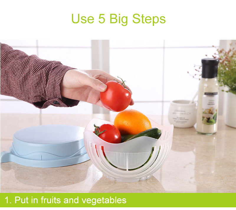 EASY SALAD WASHER AND CUTTER BOWL