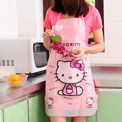 Cartoon Apron Kit Bib Apron Cartoon Long Sleeveless  Waterproof Kitchen Aprons For Men And Women