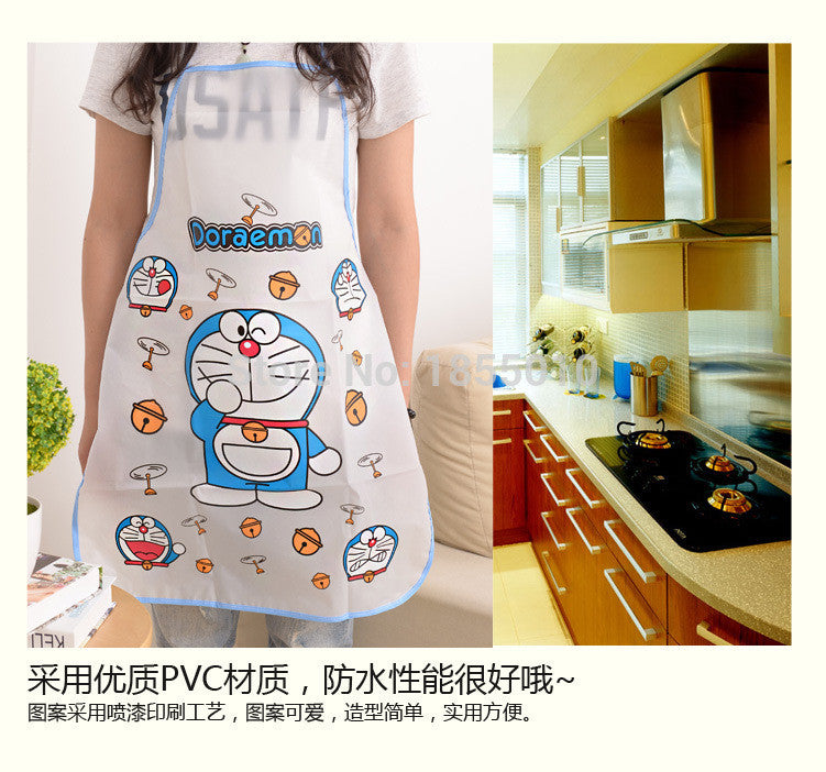Cartoon Apron Kit Bib Apron Cartoon Long Sleeveless  Waterproof Kitchen Aprons For Men And Women