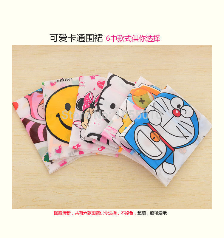 Cartoon Apron Kit Bib Apron Cartoon Long Sleeveless  Waterproof Kitchen Aprons For Men And Women