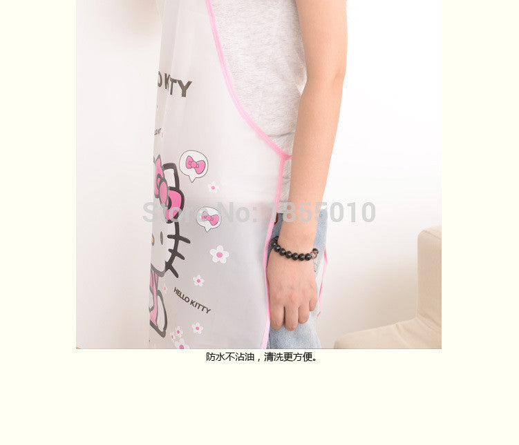 Cartoon Apron Kit Bib Apron Cartoon Long Sleeveless  Waterproof Kitchen Aprons For Men And Women